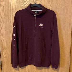 Nike Women's Burgundy Half-Zip Sweatshirt